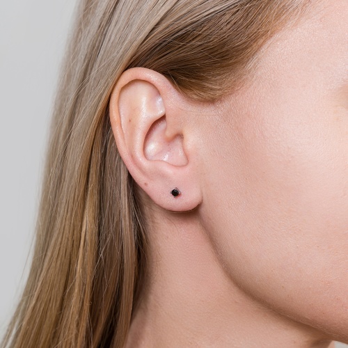 Пусеты Fiore Luna BLACK, AE03187-7A BW/S фото 4